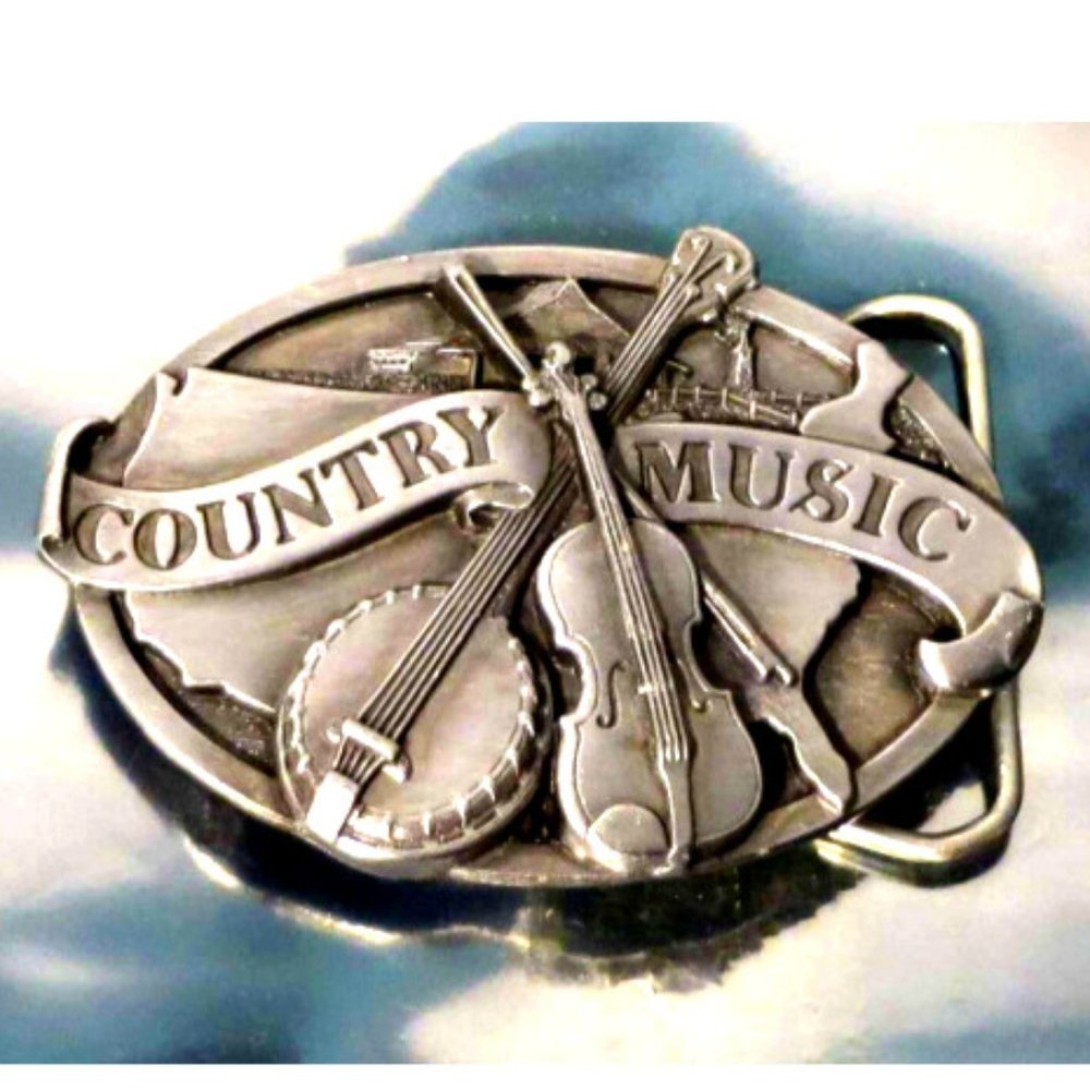 Vintage 1984 Siskiyou E-29 - Country Music - Pewter Belt Buckle